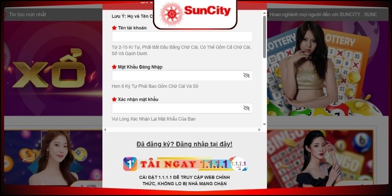 Chi tiết các thao tác đăng ký Suncity888 an toàn nhất