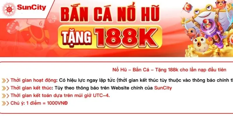 Quy định nhận khuyến mãi đến từ Suncity888